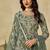Sea green embroidered sequins work net palazzo salwar kameez