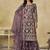 Mauve embroidered sequins work net palazzo salwar kameez