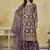 Mauve embroidered sequins work net palazzo kameez