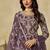 Mauve embroidered sequins work net palazzo salwar kameez