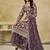 Mauve embroidered sequins work net palazzo salwar kameez