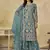 Turquoise embroidered sequins work net palazzo kameez