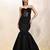 Black plain organza gown