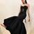 Black plain organza gown