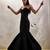 Black plain organza gown
