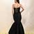 Black plain organza gown