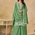 Embroidered green chinon silk palazzo salwar suit