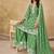 Embroidered green chinon silk palazzo salwar suit