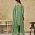 Embroidered green chinon silk palazzo salwar suit