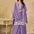 Embroidered lavender chinon silk palazzo suit