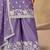 Embroidered lavender chinon silk palazzo salwar suit