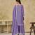 Embroidered lavender chinon silk palazzo salwar suit