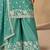 Embroidered turquoise chinon silk palazzo salwar suit