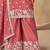 Embroidered pink chinon silk palazzo salwar suit