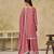 Embroidered pink chinon silk palazzo salwar suit