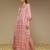 Pink printed satin long kurta