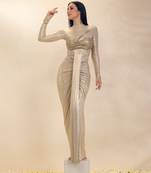Gold plain lycra gown