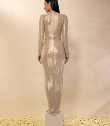 Gold plain lycra gown