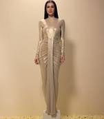 Gold plain lycra gown