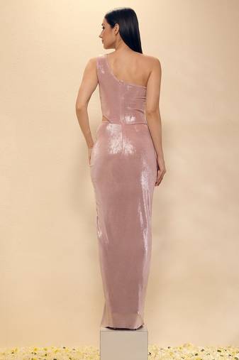 Pink plain lycra gown