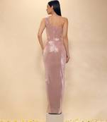Pink plain lycra gown