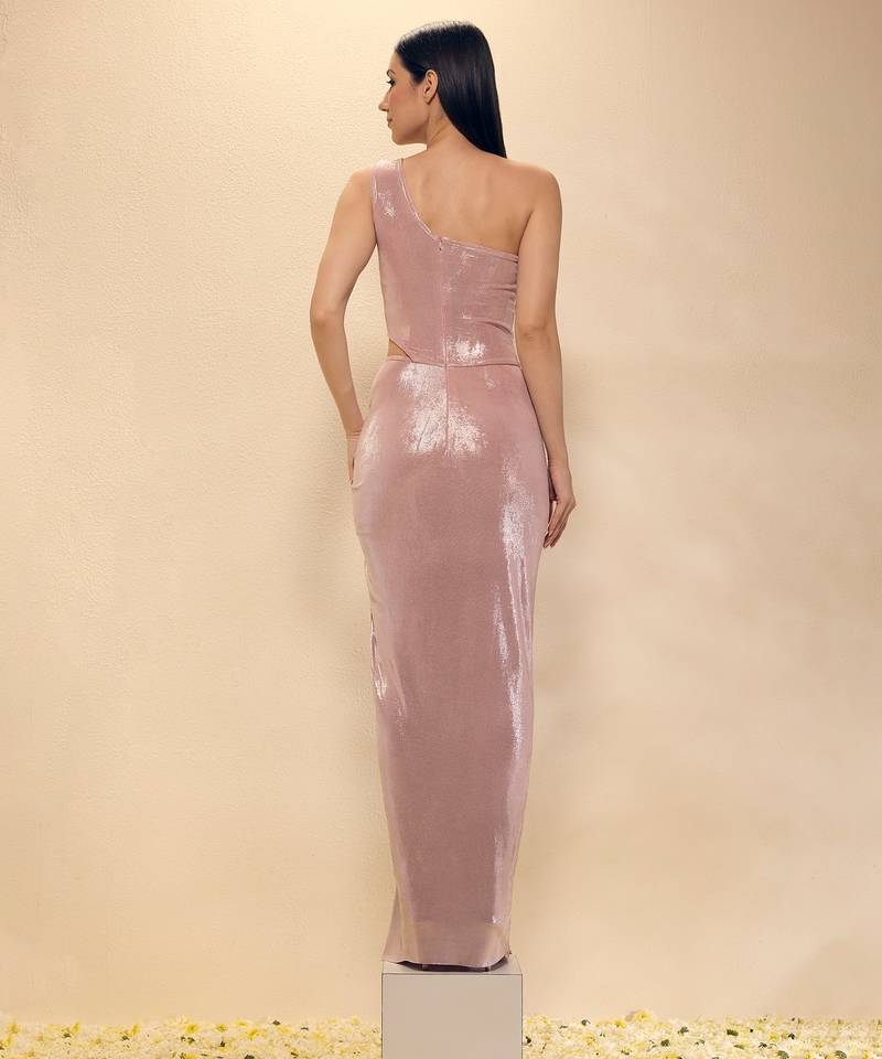 Pink plain lycra gown