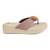 women textured open toe platform wedges heels | pink canvas slip-on | ethnic wear footwear