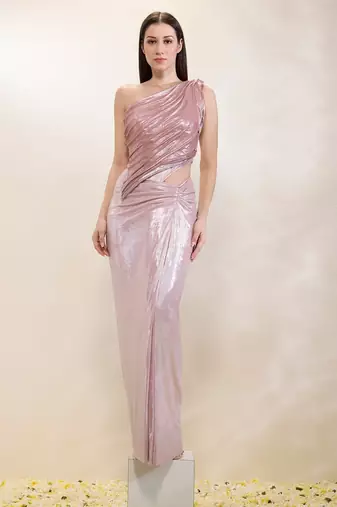 Pink plain lycra gown