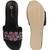 women embellished party platform sandals | upper black wedges | slip-on ethnic footwear for celebrations