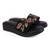 women embellished party platform sandals | wedges | slip-on for ethnic wear | black