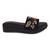 women embellished party platform sandals | wedges | slip-on for ethnic wear | black
