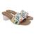 women printed open toe block mules heels | slip-on sandals | ethnic wear | multi-color stylish footwear