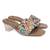 women printed open toe block mules heels | yellow slip-on sandals | ethnic wear footwear