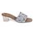 women printed open toe block mules heels | ethnic slip-on sandals for women | sky blue comfort footwear