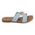 women's textured open toe flats sky blue embroidered canvas slip-on ethnic wear for women