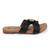 women's textured open toe flats embroidered canvas slip-on ethnic wear comfortable black for women