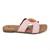 women's textured open toe flats ethnic embroidered canvas slip-on comfortable light pink sole for women