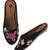 women's black ethnic embroidered slip-on mojari mules | traditional juttis for casual & festive wear