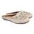 women's cream ethnic embroidered slip-on mojari mules | traditional juttis for casual & festive wear