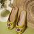 women's yellow ethnic embroidered slip-on mojari mules | traditional juttis for casual & festive wear