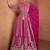 Pink  embroidery & sequins  work georgette anarkali pant  - free size stitching (size upto 42")
