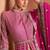 Pink  embroidery & sequins  work georgette anarkali pant  - free size stitching (size upto 42")