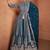 Teal  embroidery & sequins  work georgette anarkali pant  - free size stitching (size upto 42")
