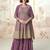 Lilac embroidery & sequins  work georgette anarkali palazzo- free size stitching (size upto 42")