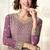 Lilac embroidery & sequins  work georgette anarkali palazzo- free size stitching (size upto 42")