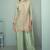 Pista green embroidery , plastic mirror & sequins work chinnon straight pant - free size stitching (size upto 42")