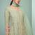 Pista green embroidery , plastic mirror & sequins work chinnon straight pant - free size stitching (size upto 42")