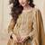 Brown zari embroidery , sequins work simar silk  anarkali pant- free size stitching (size upto 42")