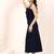 Navy blue tropical print angrakha style cotton kurta top