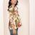 Navy blue tropical print angrakha style cotton kurta top